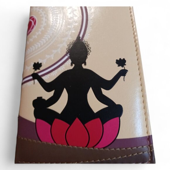 Shagwear " Meditation" Large Lotus Flower Faux Leather Card Organizer Wallet - Picture 2 of 7